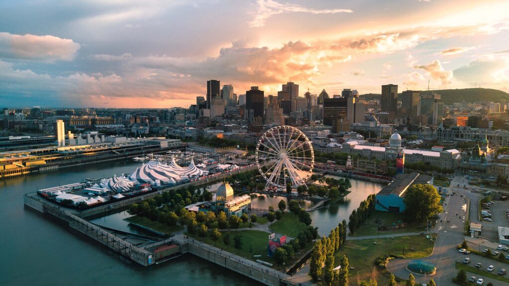 City of Montreal at sunset